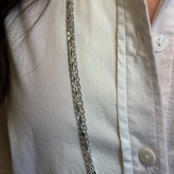 Stella & Dot Long Silver Necklace - Picture 2 of 4